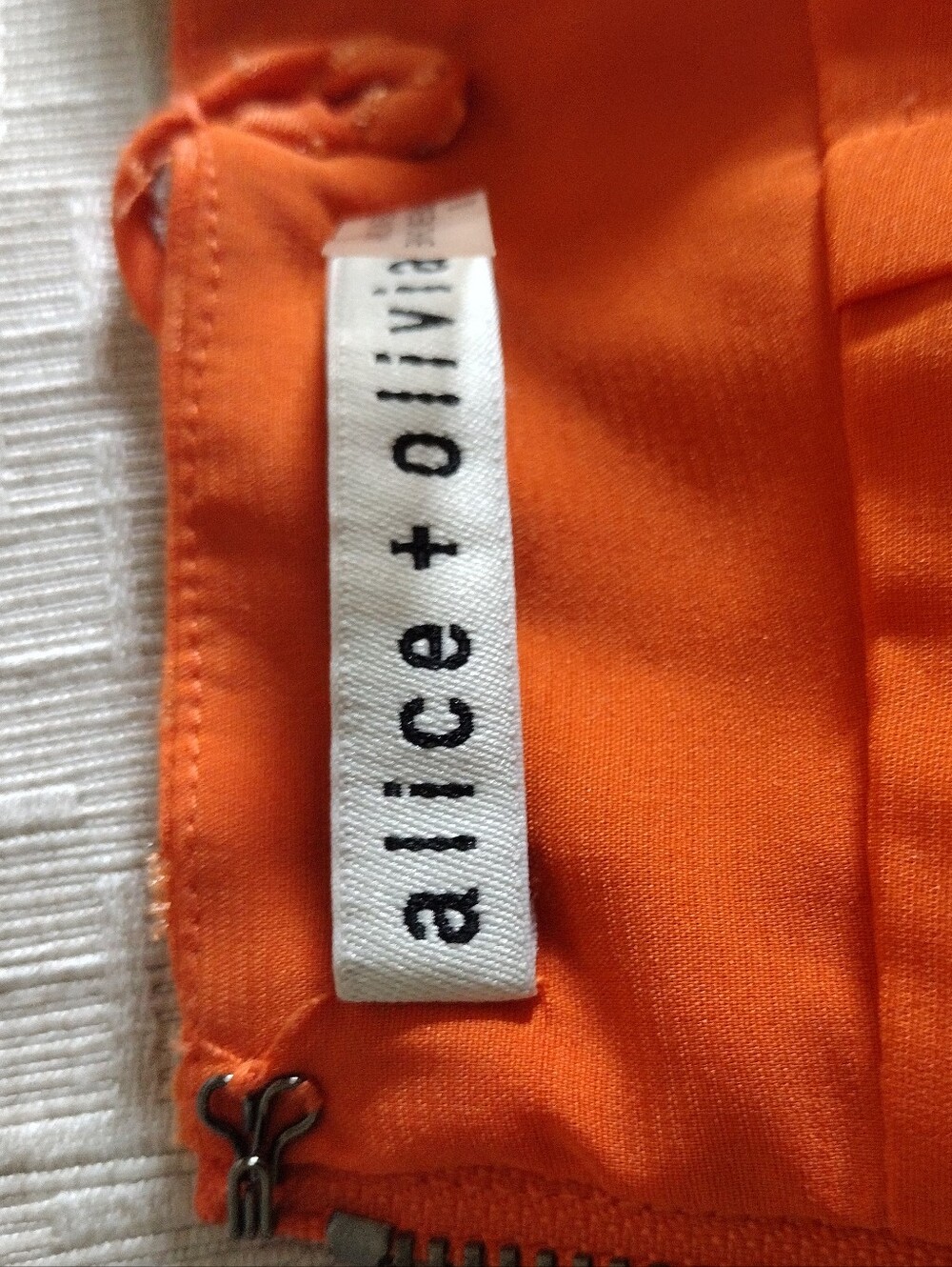 Alice + Olivia Dress Roe Mini Front Tie in Monarch Orange Size 0 - Picture 7 of 10